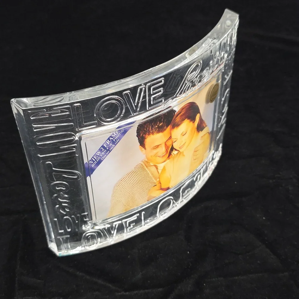 Cristal d' Arques Crystal Petals 24% Crystal Photo Frame, LOVE, 8.5‎ X 6.5 NIB
